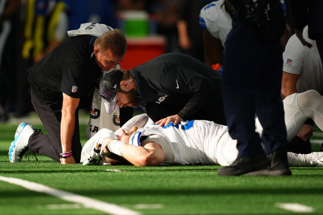 Detroit Lions pass-rusher Aidan Hutchinson skadades i matchen